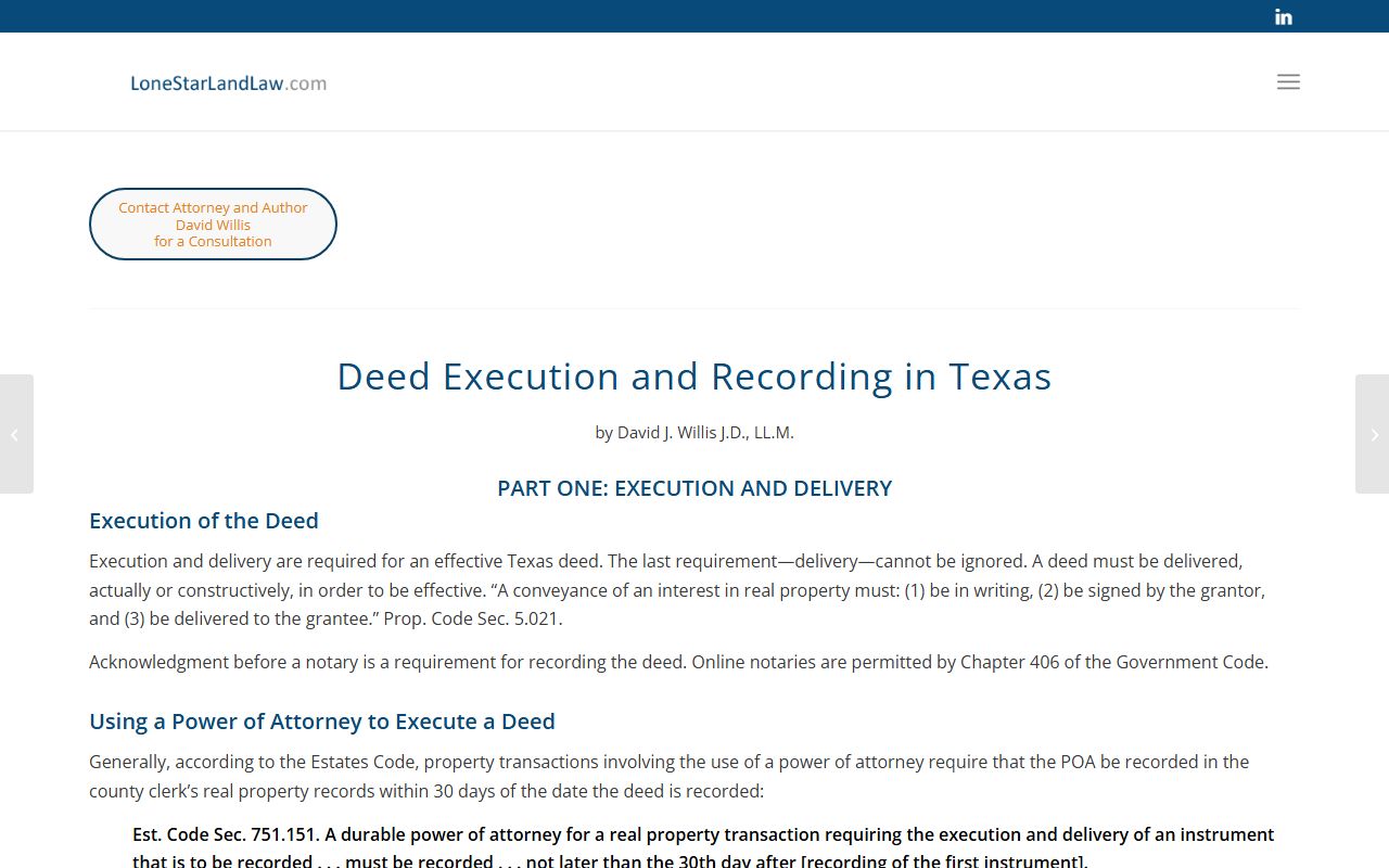 Texas deed execution and recording requirements