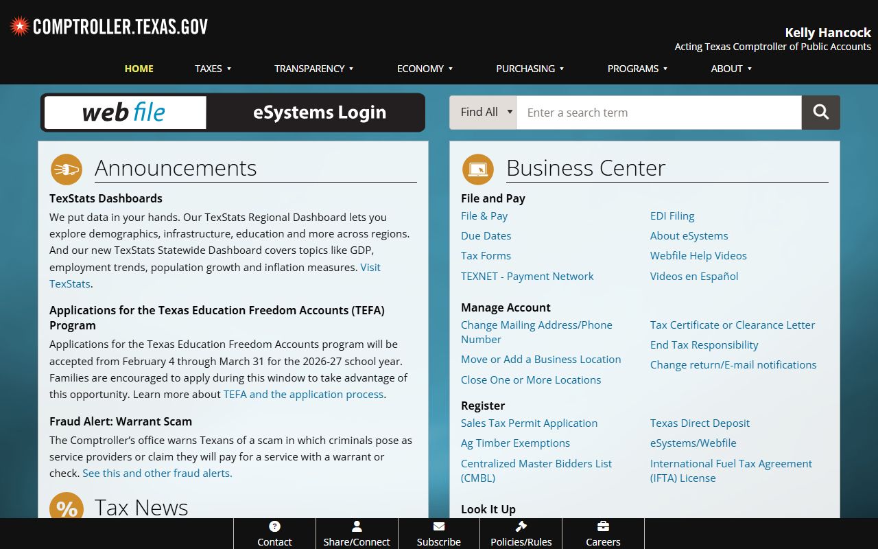 Texas Comptroller property tax records linked to deed filings