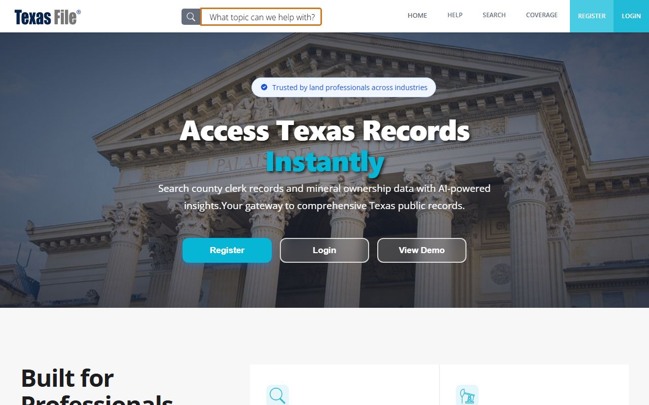TexasFile commercial deed records portal for Texas counties